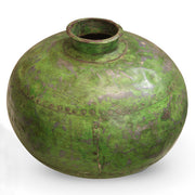 Vintage Green Iron Matka Pot