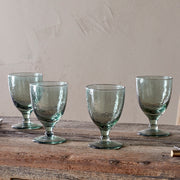 Yala Hammered Wine Glasses (Set of 4), Sage Green