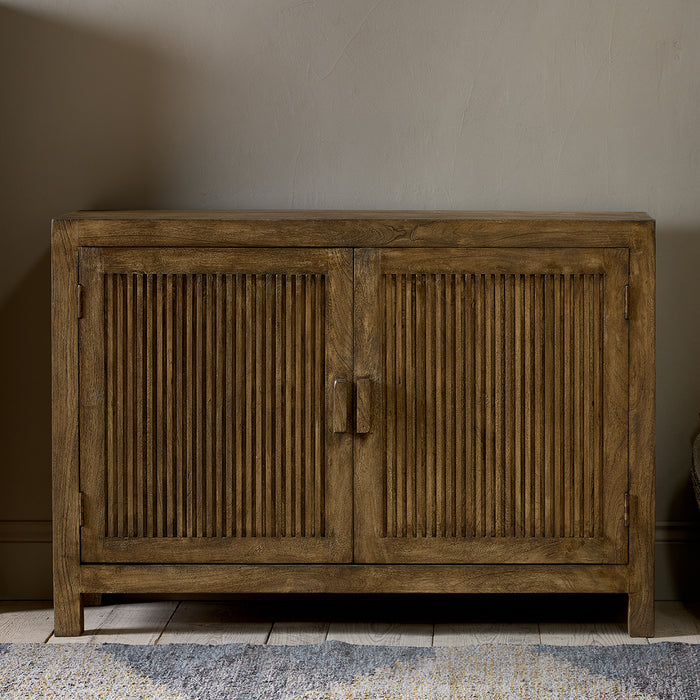 Traditional Reeded Sideboard Yasha Reeded Mango Wood Sideboard — Kayu Home