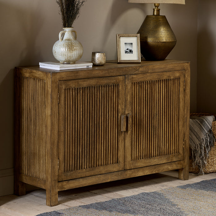 Traditional Reeded Sideboard Yasha Reeded Mango Wood Sideboard — Kayu Home