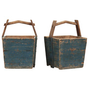 Blue Wooden Water Bucket