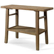 Antique Elm Console with Shelf
