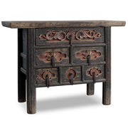 Six Drawer Antique Carved Coffer