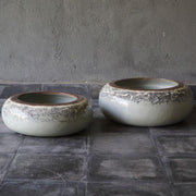 Palm Bowl, White and Grey