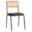 Iswa Leather and Rattan Dining Chair, Black