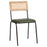 Iswa Leather and Rattan Dining Chair, Green