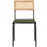 Iswa Leather and Rattan Dining Chair, Green