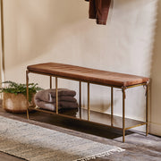 Mahi Iron and Leather Bench