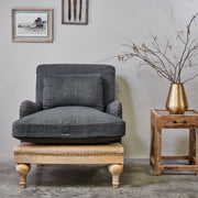 Abe Linen Chair - Charcoal