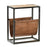 Alera Side Table in Mango Wood, Iron and Leather