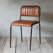 Narwana Ribbed Leather Dining Chair