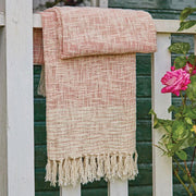 Shaded Handloom Throw, Rose