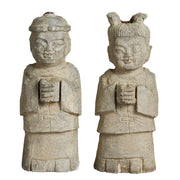 Carved Stone Children Figures
